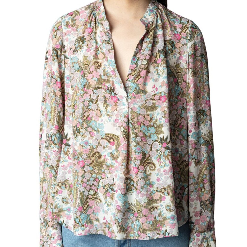 ZADIG & VOLTAIRE tink soft flowered top, SMALL